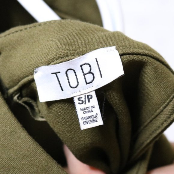 Tobi green cut out long sleeve mini dress c1 - Picture 8 of 9